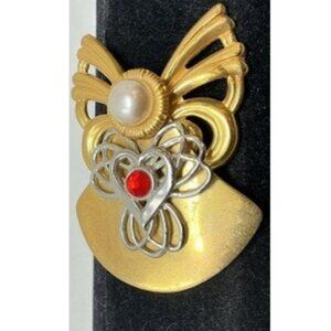 Jane Davis AOL 'Angels of Love', 1997 Vintage Brooch - Signed by Jill